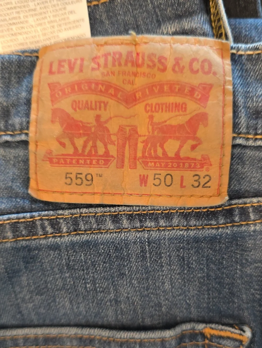 Levi's Men's 559 Blue Denim Jeans - Classic Fit 50x32 Bundle of 4